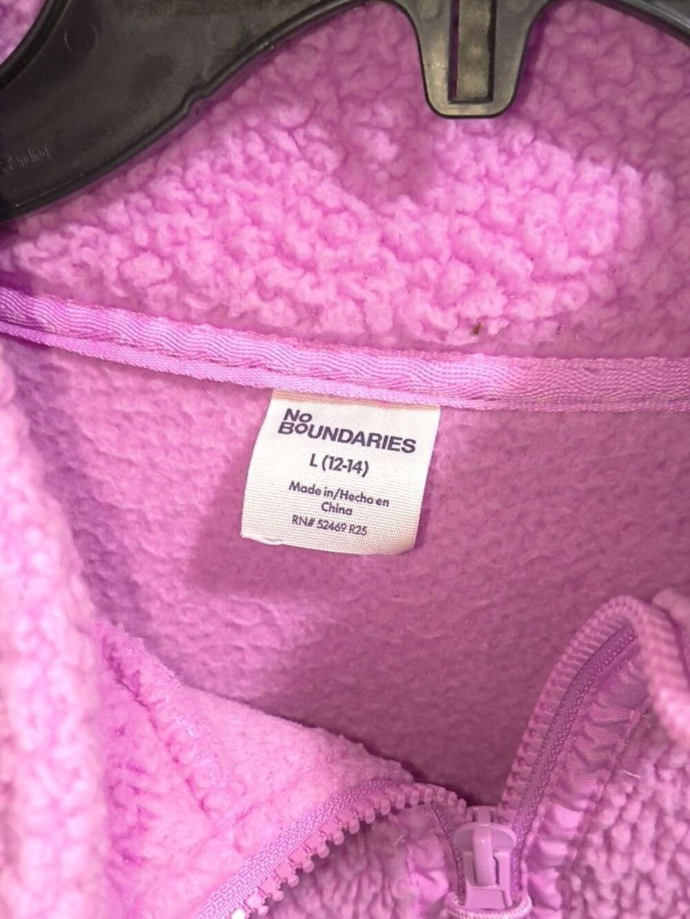 No Boundaries Lavender Sherpa Half-Zip Pullover - Picture 2 of 2